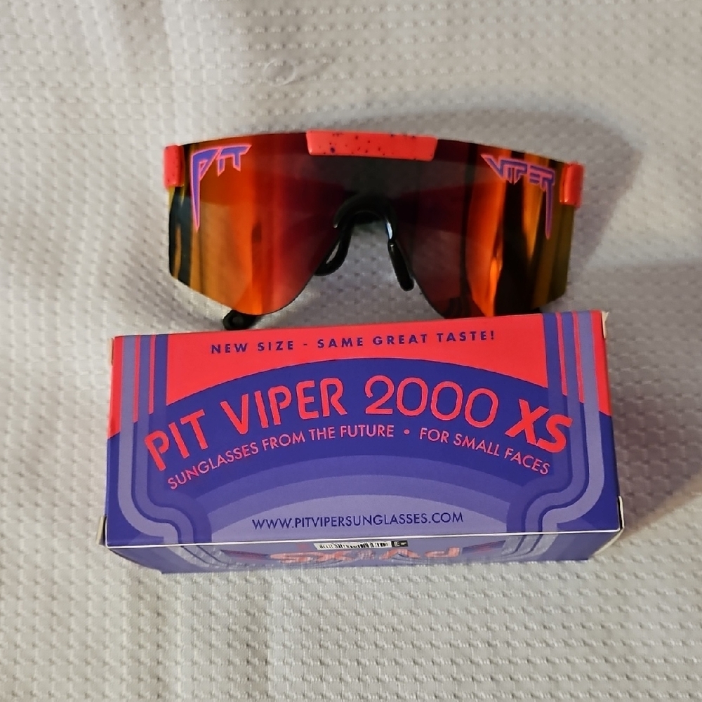 Pit Viper 2000 XS Sunglasses - Red Orange Mirror with Pink Accents